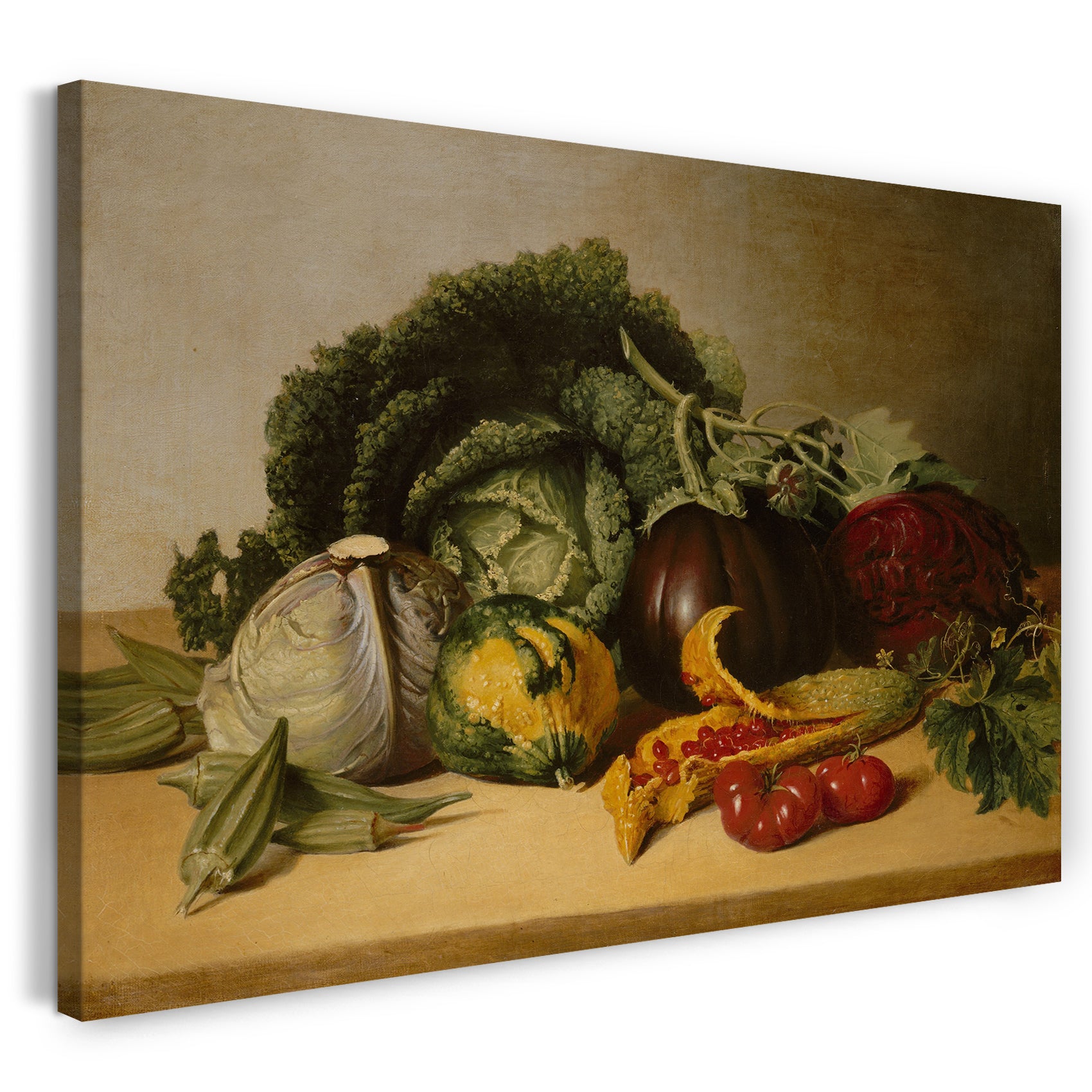 Leinwandbild James Peale - Stillleben: Balsam-Apfel und Gemüse