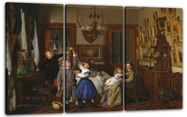 Leinwandbild Seymour Joseph Guy - Der Bouquet-Wettbewerb: Die Familie von Robert Gordon in ihrem New Yorker Dining-Room