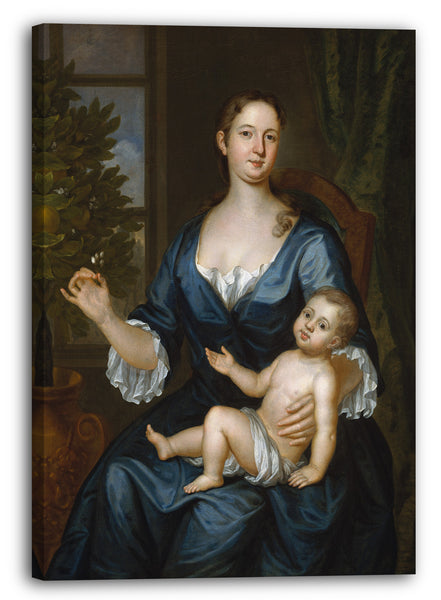 Leinwandbild John Smibert - Frau Francis Brinley und ihr Sohn Francis