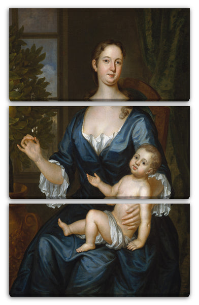 Leinwandbild John Smibert - Frau Francis Brinley und ihr Sohn Francis