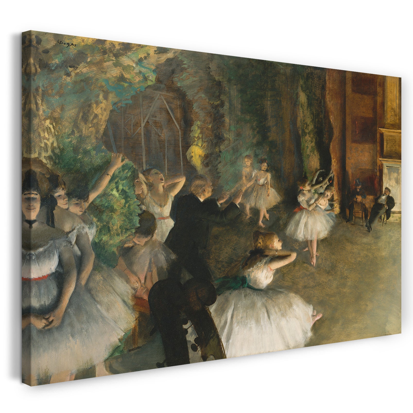 Leinwandbild Edgar Degas - Die Ballett-Probe auf der Bühne