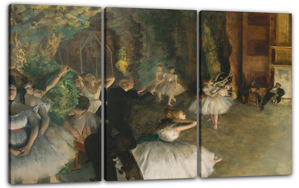 Leinwandbild Edgar Degas - Die Ballett-Probe auf der Bühne