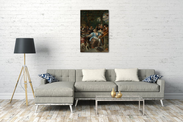 Leinwandbild Jan Steen - Fröhliches Unternehmen auf einer Terrasse