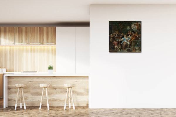Leinwandbild Jan Steen - Fröhliches Unternehmen auf einer Terrasse