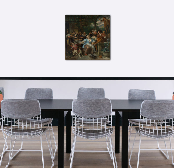 Leinwandbild Jan Steen - Fröhliches Unternehmen auf einer Terrasse