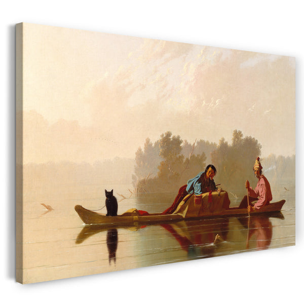 Leinwandbild George Caleb Bingham - Pelzhändler, die den Missouri hinabfahren