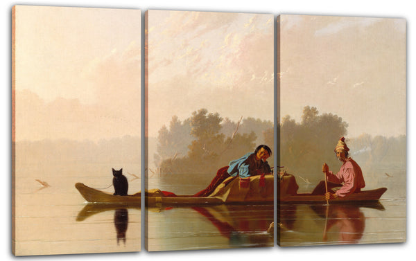 Leinwandbild George Caleb Bingham - Pelzhändler, die den Missouri hinabfahren