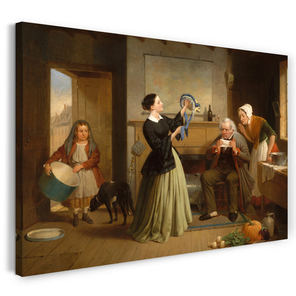 Leinwandbild Francis William Edmonds - Die neue Haube