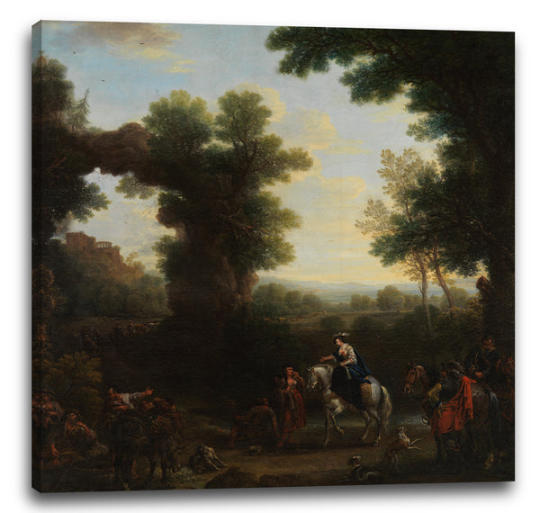 Leinwandbild John Wootton - Klassische Landschaft mit Zigeunern