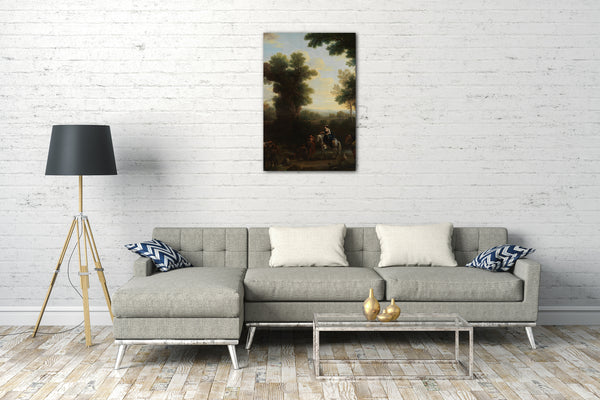 Leinwandbild John Wootton - Klassische Landschaft mit Zigeunern