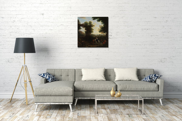 Leinwandbild John Wootton - Klassische Landschaft mit Zigeunern