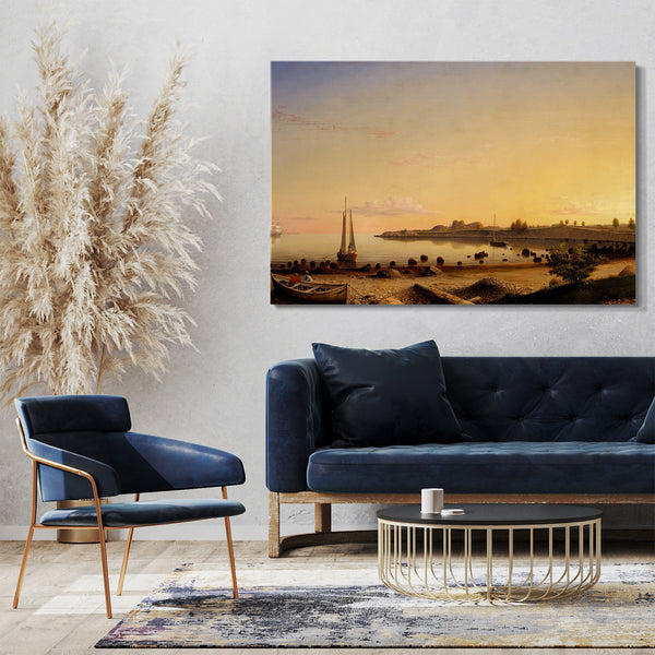 Leinwandbild Fitz Henry Lane - Stage Fort entlang des Gloucester-Hafens