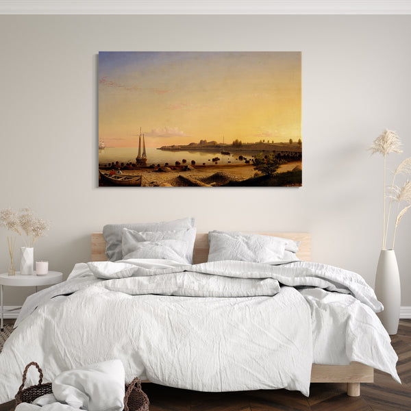 Leinwandbild Fitz Henry Lane - Stage Fort entlang des Gloucester-Hafens