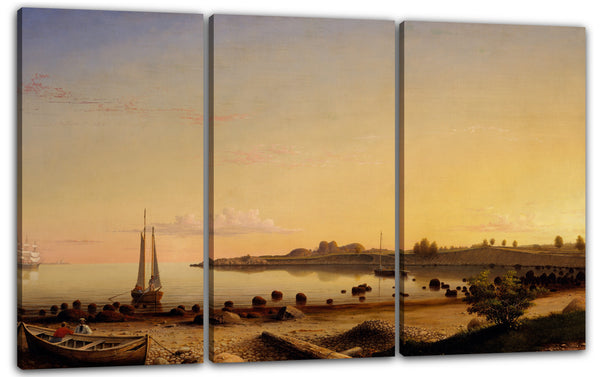 Leinwandbild Fitz Henry Lane - Stage Fort entlang des Gloucester-Hafens
