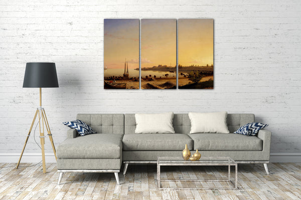 Leinwandbild Fitz Henry Lane - Stage Fort entlang des Gloucester-Hafens