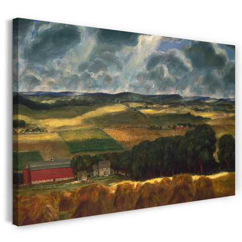 Leinwandbild John Steuart Curry - Wisconsin Landschaft