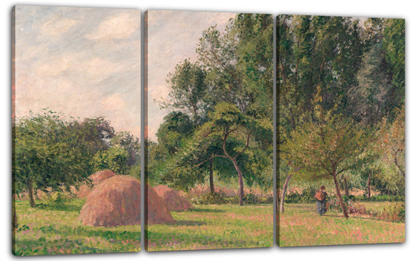 Leinwandbild Camille Pissarro - Heuhaufen, Morgen, Eragny