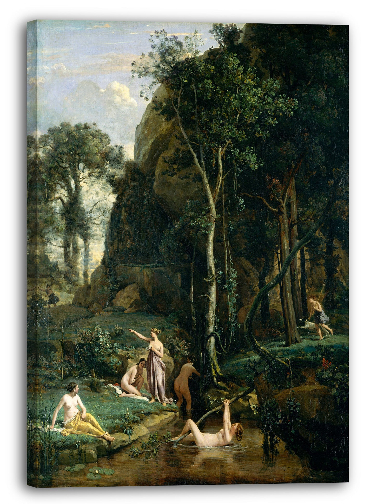 Leinwandbild Camille Corot - Diana und Actaeon (Diana überrascht in ihrem Bad)