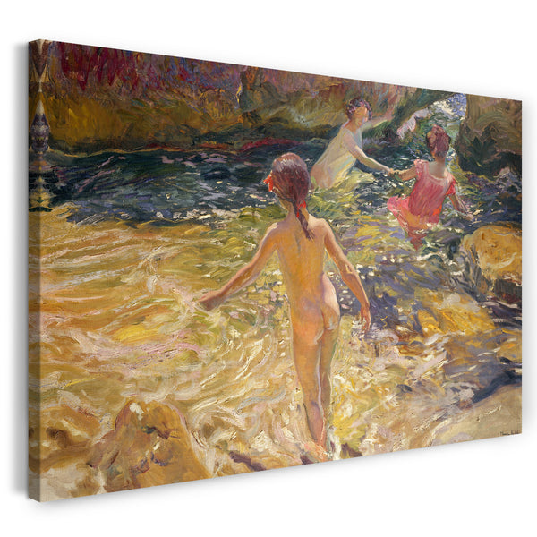 Leinwandbild Joaquín Sorolla und Bastida - Das Bad, Jávea