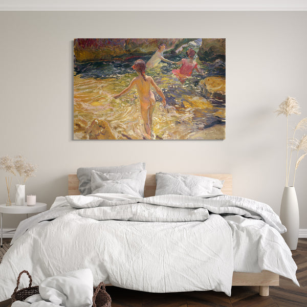 Leinwandbild Joaquín Sorolla und Bastida - Das Bad, Jávea