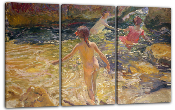 Leinwandbild Joaquín Sorolla und Bastida - Das Bad, Jávea