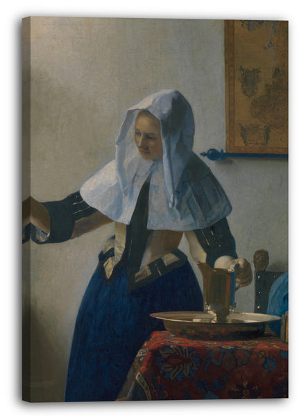 Leinwandbild Johannes Vermeer - Junge Frau mit einem Wasserkrug
