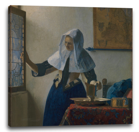 Leinwandbild Johannes Vermeer - Junge Frau mit einem Wasserkrug