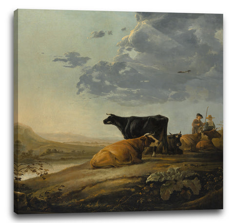 Leinwandbild Aelbert Cuyp - Junge Hirten mit Kühen