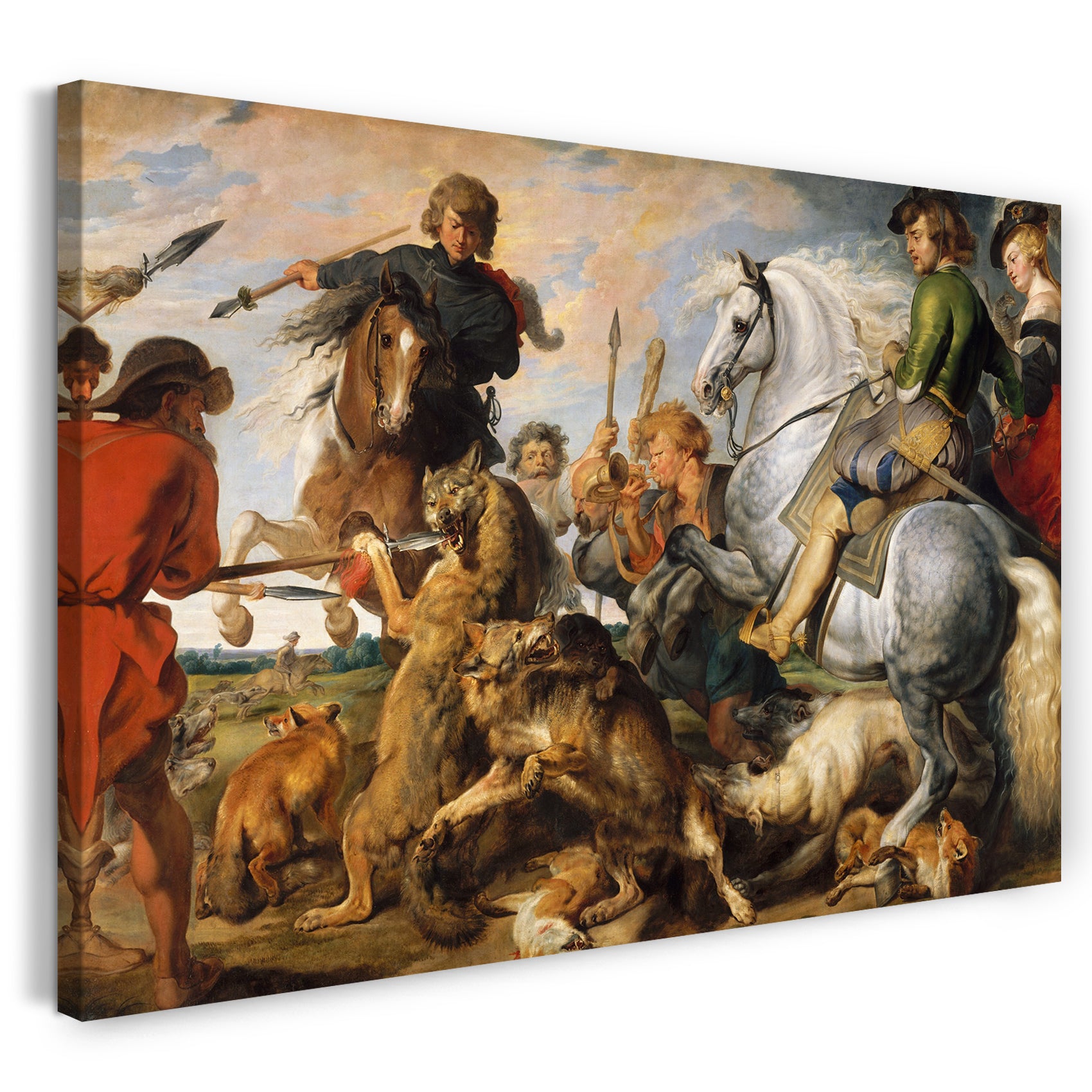 Leinwandbild Peter Paul Rubens - Wolf und Fuchsjagd