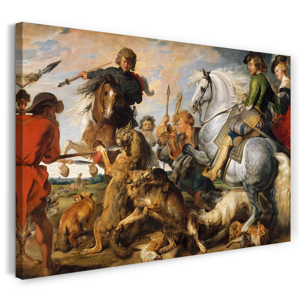 Leinwandbild Peter Paul Rubens - Wolf und Fuchsjagd