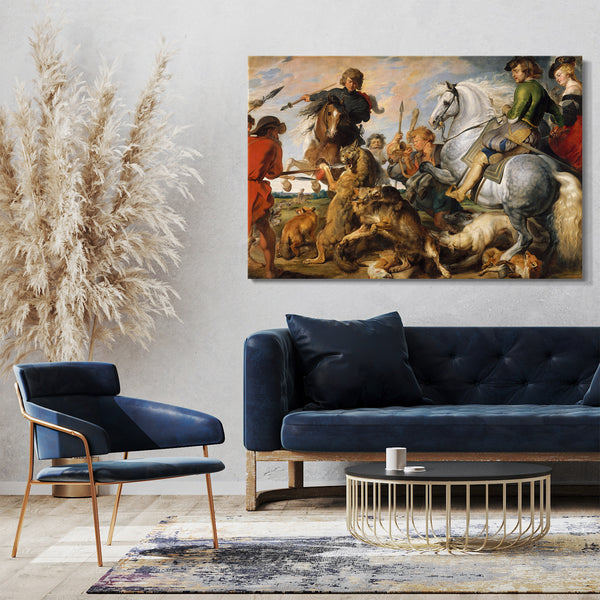 Leinwandbild Peter Paul Rubens - Wolf und Fuchsjagd