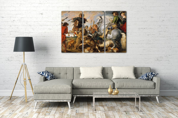 Leinwandbild Peter Paul Rubens - Wolf und Fuchsjagd