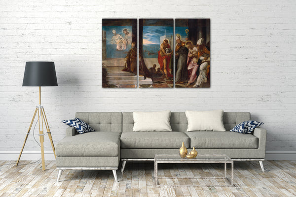 Leinwandbild Jacopo Tintoretto - Doge Alvise Mocenigo (1507-1577) Dem Erlöser vorgestellt