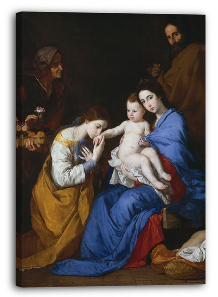 Leinwandbild Jusepe de Ribera - Die Heilige Familie mit den Heiligen Anna und Katharina von Alexandrien