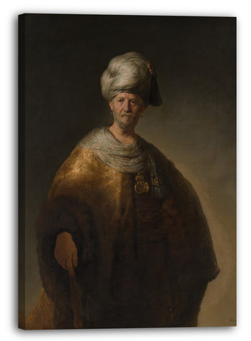 Leinwandbild Rembrandt - Mann im orientalischen Kostüm ("Der Noble Slawe")