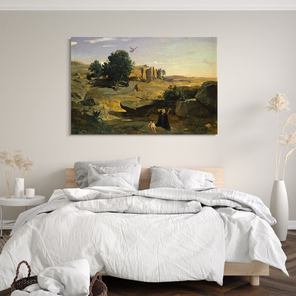 Leinwandbild Camille Corot - Hagar in der Wildnis