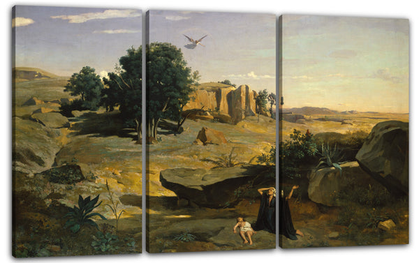 Leinwandbild Camille Corot - Hagar in der Wildnis