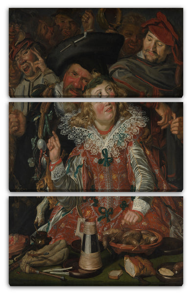 Leinwandbild Frans Hals - Feiernde bei Shrovetide