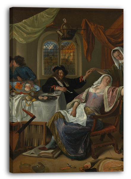 Leinwandbild Jan Steen - Der Dissolute Haushalt