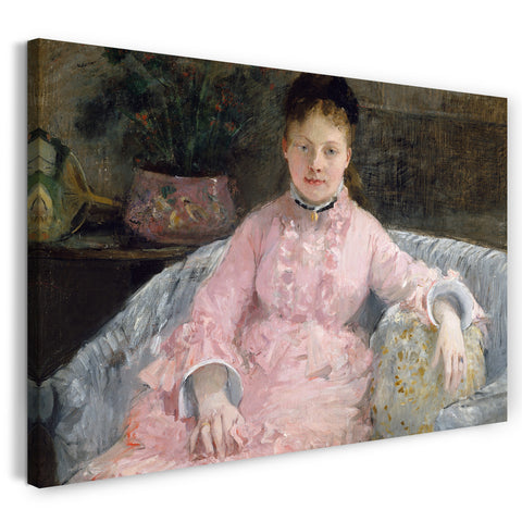 Leinwandbild Berthe Morisot - Das rosa Kleid (Alberti-Marguerite Carré, später Madame Ferdinand-Henri Himmes, 1854-1935)