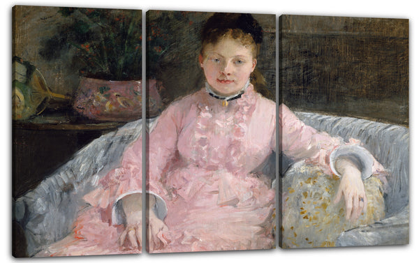 Leinwandbild Berthe Morisot - Das rosa Kleid (Alberti-Marguerite Carré, später Madame Ferdinand-Henri Himmes, 1854-1935)