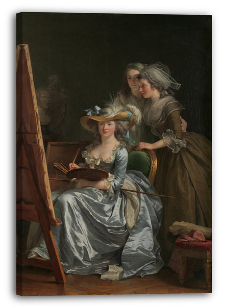 Leinwandbild Adélaïde Labille-Guiard - Selbstbildnis mit zwei Schülerinnen, Marie Gabrielle Capet (1761-1818) und Marie Marguerite Carreaux de Rosemond (gest. 1788)