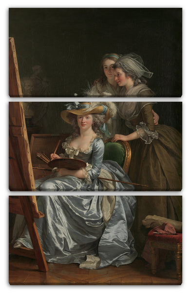 Leinwandbild Adélaïde Labille-Guiard - Selbstbildnis mit zwei Schülerinnen, Marie Gabrielle Capet (1761-1818) und Marie Marguerite Carreaux de Rosemond (gest. 1788)