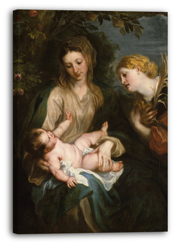 Leinwandbild Anthony van Dyck - Jungfrau und Kind mit Heiliger Catherine von Alexandria