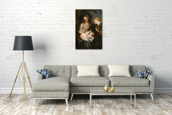 Leinwandbild Anthony van Dyck - Jungfrau und Kind mit Heiliger Catherine von Alexandria