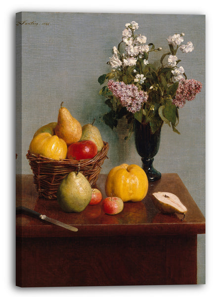 Leinwandbild Henri Fantin-Latour - Stillleben mit Blumen und Früchten