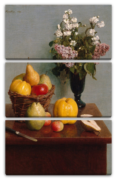 Leinwandbild Henri Fantin-Latour - Stillleben mit Blumen und Früchten