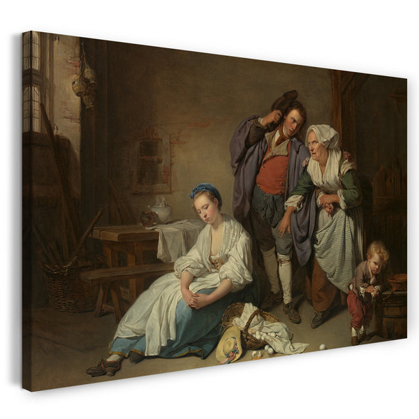 Leinwandbild Jean-Baptiste Greuze - Zerbrochene Eier