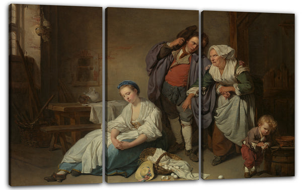 Leinwandbild Jean-Baptiste Greuze - Zerbrochene Eier