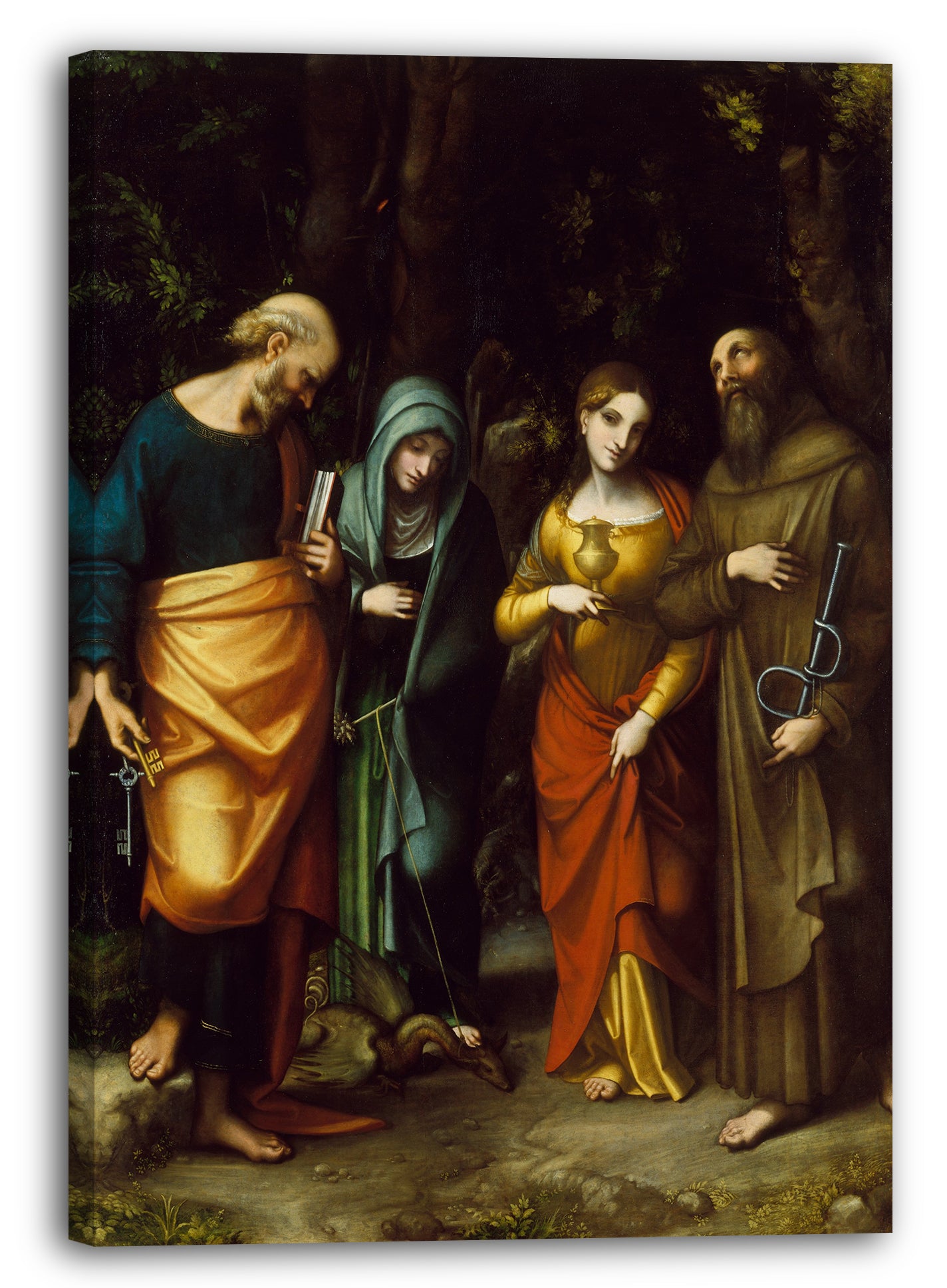 Leinwandbild Correggio - Heilige Peter, Martha, Maria Magdalena und Leonard